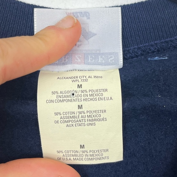 Vintage Custom Made Jerzees Patchwork Denim Cardigan Sz M - Picture 8 of 12